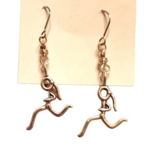 Bundle only Running athletic girl silvertoned earrings